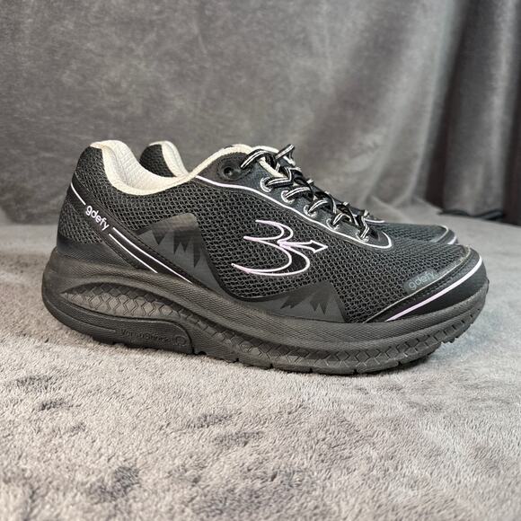 Slightly Used Women's GDEFY Mighty Walk Athletic Shoes- Size 9 Black and Purple - Picture 3 of 7